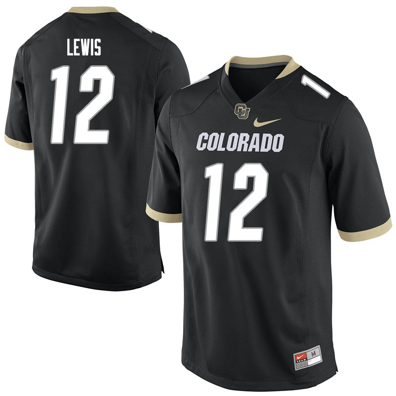 Men #12 Brendon Lewis Colorado Buffaloes College Football Jerseys Sale-Black - Click Image to Close